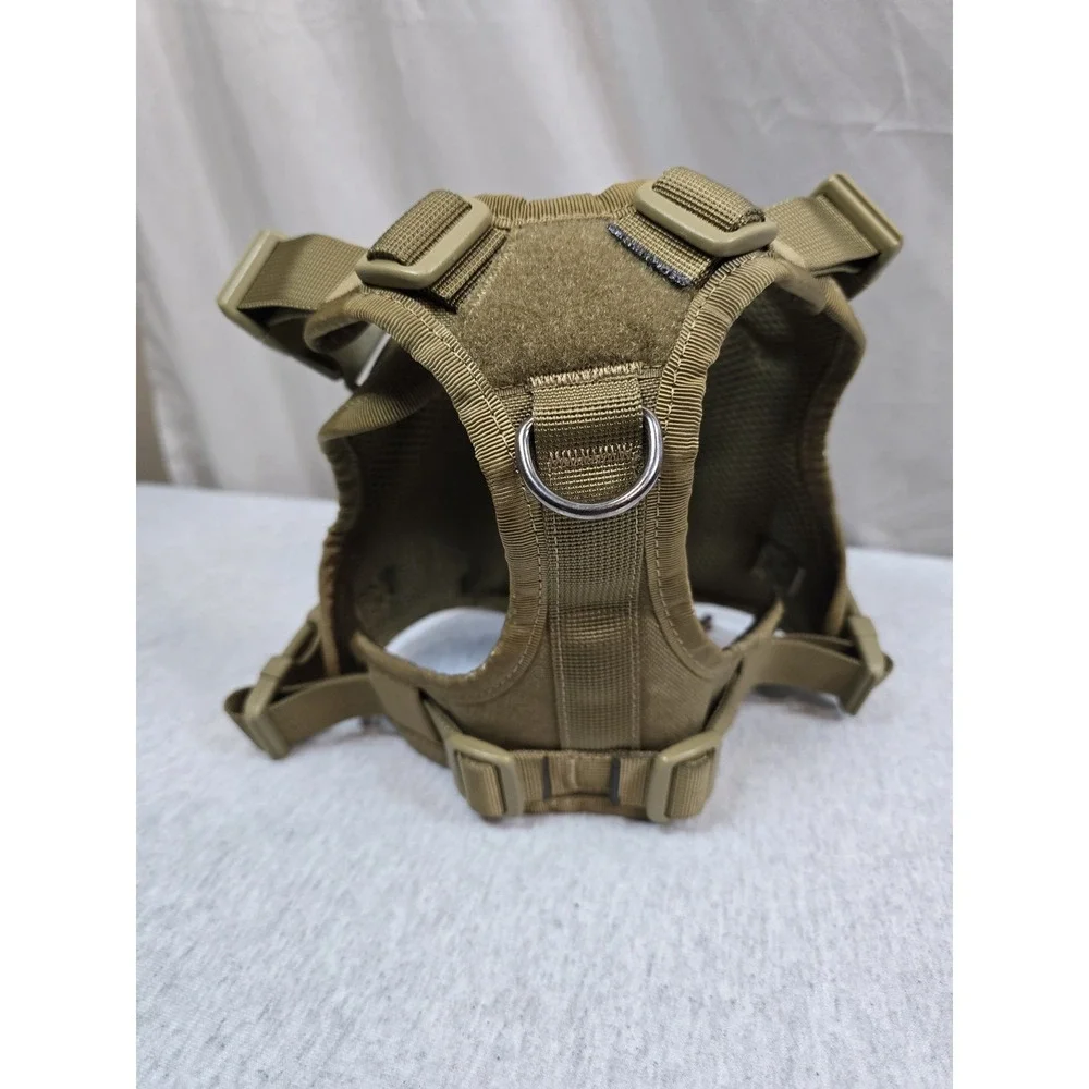 OneTigris Fire Watcher S tactical dog harness features a Coyote Brown finish and